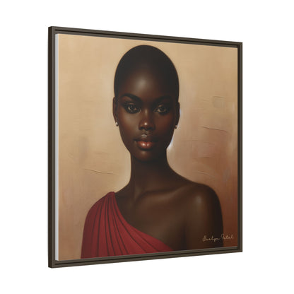Wall Art, African Woman Portrait Painting, Matte Canvas, Framed, Home Decor, Living Room, Bedroom, Gift Ideas, Mother's Day, Black History