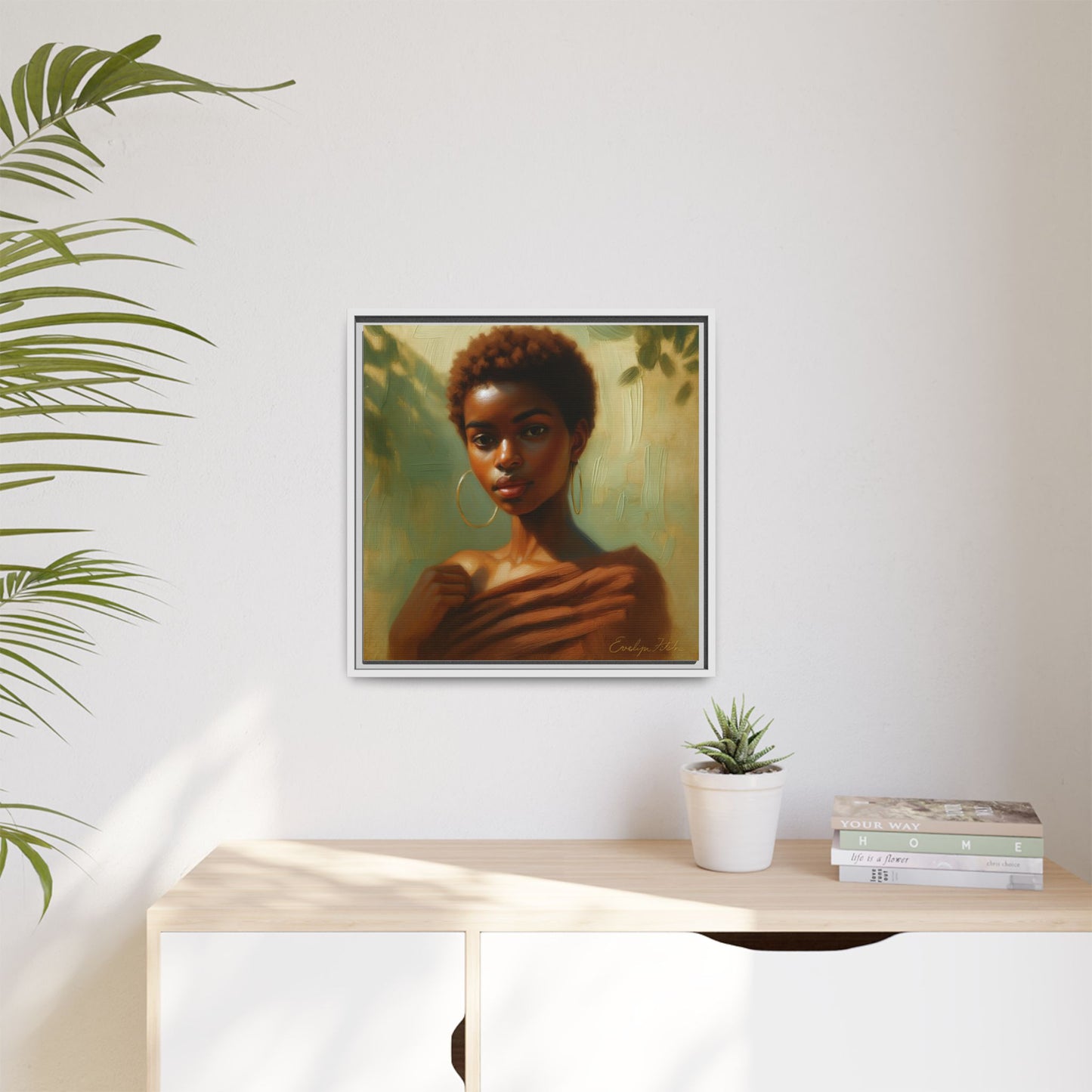 Framed Wall Art, Ethereal Portrait of a Woman, Home Decor, Gift for Her, Modern Artwork, Minimalist