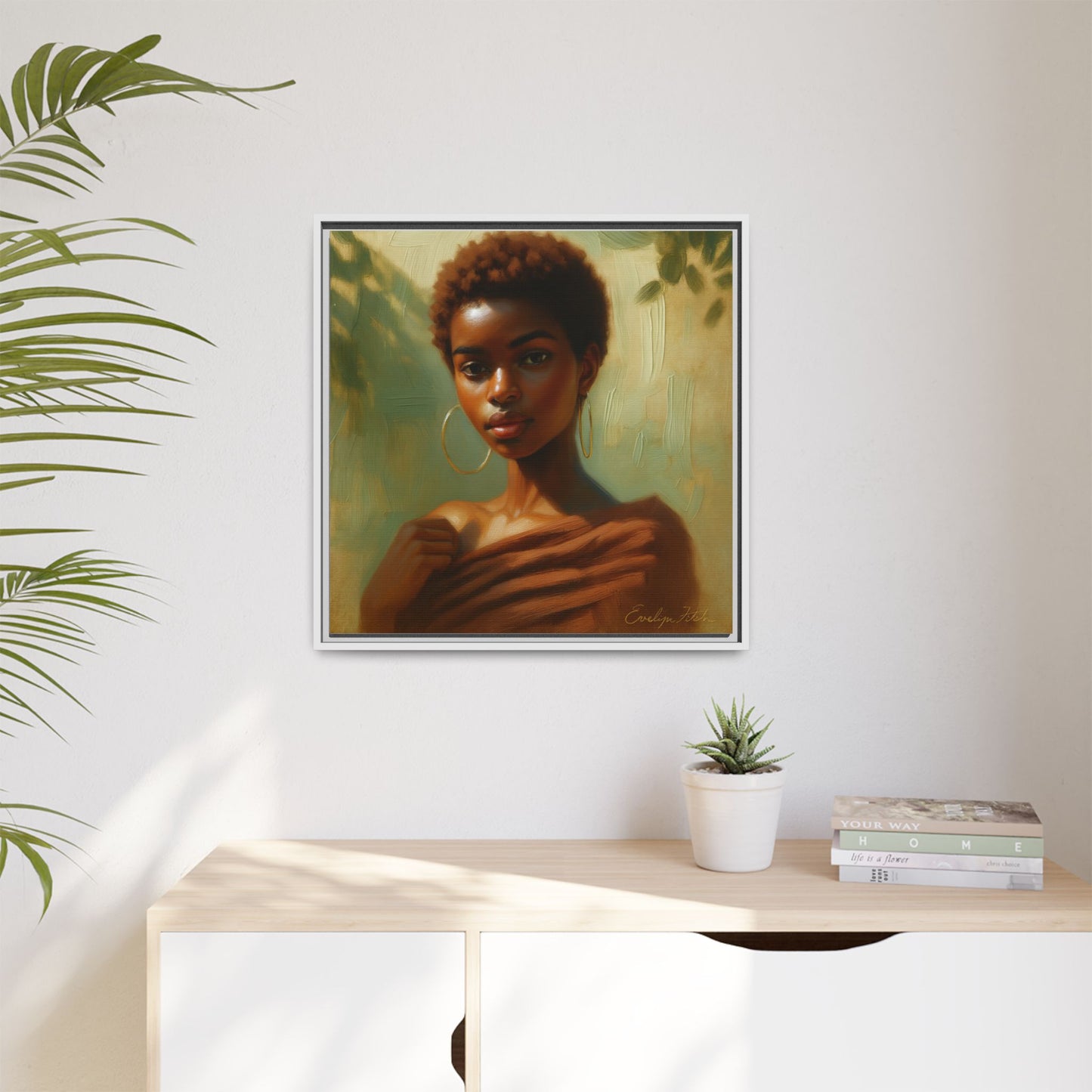Framed Wall Art, Ethereal Portrait of a Woman, Home Decor, Gift for Her, Modern Artwork, Minimalist