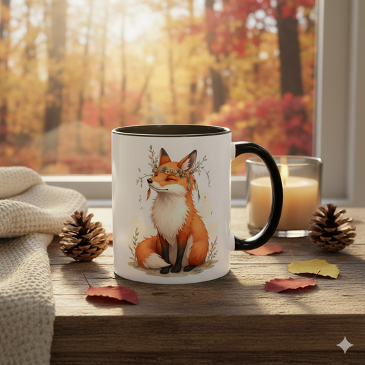 Whimsical Fox Accent Coffee Mug | Perfect for Animal Lovers, Fall Decor, Gift for Her, Nature Enthusiasts, Home Office