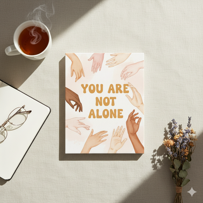 Motivational Canvas Art, You Are Not Alone, Inspirational Wall Decor, Friendship Gift, Supportive Home Decor, Mental Health Awareness