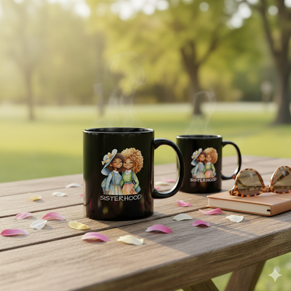 Sisterhood Black Mug - Perfect Gift for Friends, Tea Lovers, Cozy Moments, Birthday, Inspirational, Sister Gifts